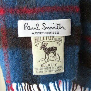 PAUL SMITH Accessories Hilltop Brand Elliott SCARF Wool Scotland Tartan Fringe